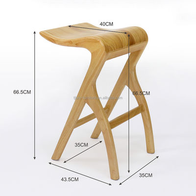 Customized Designs Vintage Massivholz Barhocker W35*D43.5*66.5CM für Hoch Wohnzimmer Holz Esszessel