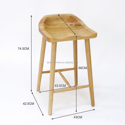 W43*D42.5*H74CM Antike Barstuhl aus massivem Holz Hochstuhl Hochstuhl Holzstuhl