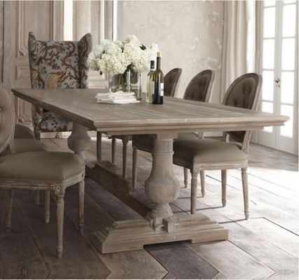 120cm*60cm*75cm Vintage Ländliche Centre Esstisch mit gebogenem Kiefernholz