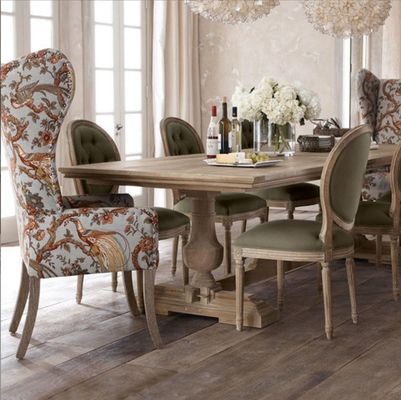 120cm*60cm*75cm Vintage Ländliche Centre Esstisch mit gebogenem Kiefernholz