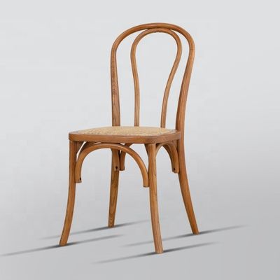 Chinesisches Mahagoni und Rattan Material Nordische Wohnmöbel Holzrahmen Bankett Esszessel mit stapelbarem Massivholz