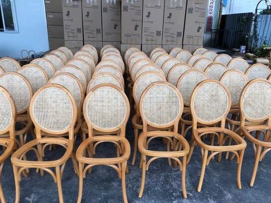 Antike Hochzeitsfeier Bankett Französisch Veranstaltung Stühle Vintage Rattan Stuhl für Speisesaal