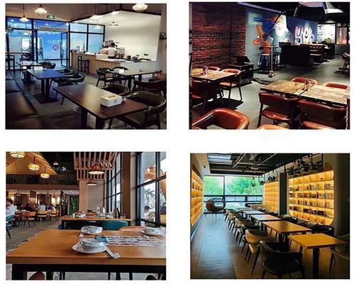 Moderne Design-Rechteck-Tisch aus Holz für Restaurants