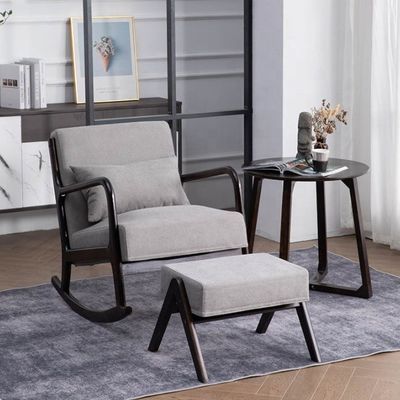 Wohnzimmermöbel im europäischen Stil Holz Polstermassivholz Schaukelsofa Stuhl mit Postverpackung
