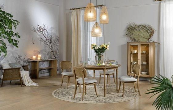 Vintage Rattan/Wicker Chair Massivholz Esszessel Armloser Rattan-Sessel für Kundenbedürfnisse