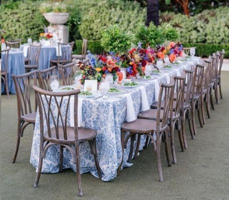 Antike Hochzeitsveranstaltung Vintage X Cross Back Stapelbarer Holzstuhl mit Rattan-Schaumsitz