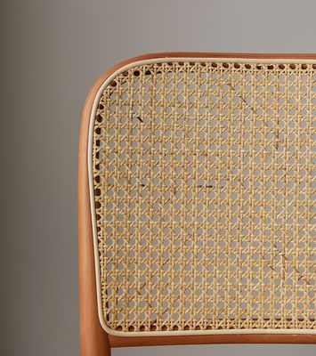 Einfacher Entwurf Massivholz Speisestuhl aus Rattan für Restaurant und Esszimmer