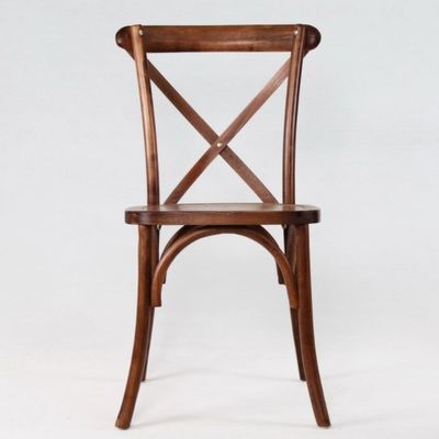Antique Design Style D50*W42*H88CM Stapelbare Holz-X-Kreuzrücken Stühle für Restaurantessen und Morden Möbel