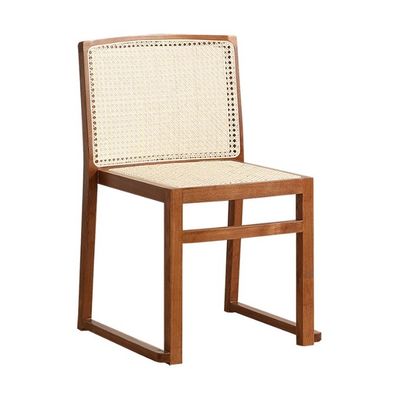 Aufgestapelter Rattan-Esstuhl Holz ohne Arme für das Esszimmer W49CM*D42.5CM*H80CM
