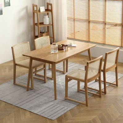 Aufgestapelter Rattan-Esstuhl Holz ohne Arme für das Esszimmer W49CM*D42.5CM*H80CM