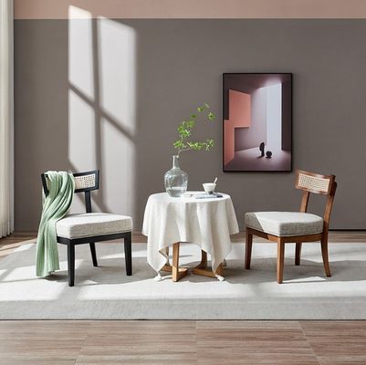 Nordic Style Rattan Esszessel Polstermassivholz Stuhl für Wohnzimmerdekoration