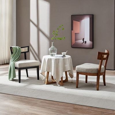 Nordic Style Rattan Esszessel Polstermassivholz Stuhl für Wohnzimmerdekoration
