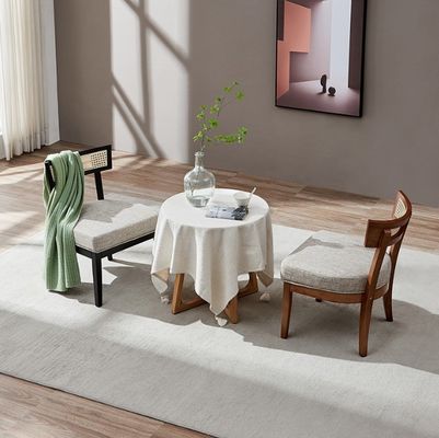 Nordic Style Rattan Esszessel Polstermassivholz Stuhl für Wohnzimmerdekoration