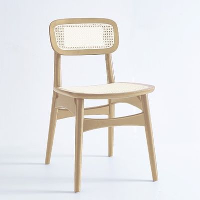 Moderne Design Nordic Praktische Massivholzstuhl Rattan Esszessel für Restaurant