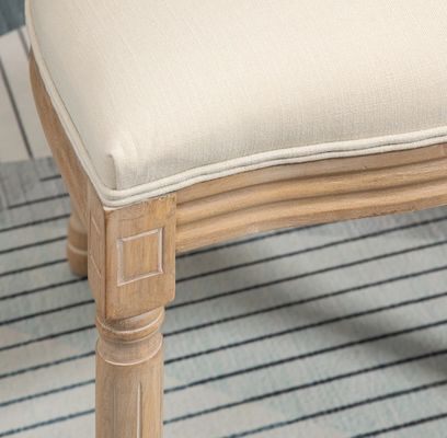Pu-Leder-Bedeckter französischer Vintage-Stil-Esstuhl mit stapelbarem Design und Massivholz