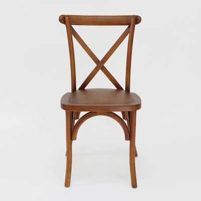 Gewerbliche Möbel Stapelbare Vintage Cross X Rücken Holz Esszessel für Hochzeiten Veranstaltungen und Restaurants