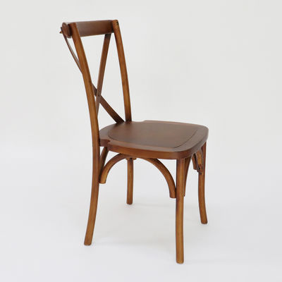 Gewerbliche Möbel Stapelbare Vintage Cross X Rücken Holz Esszessel für Hochzeiten Veranstaltungen und Restaurants