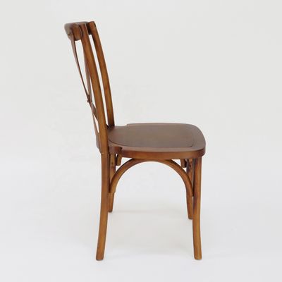 Gewerbliche Möbel Stapelbare Vintage Cross X Rücken Holz Esszessel für Hochzeiten Veranstaltungen und Restaurants