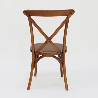 Gewerbliche Möbel Stapelbare Vintage Cross X Rücken Holz Esszessel für Hochzeiten Veranstaltungen und Restaurants