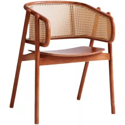 KEIN zusammengefalteter stilvoller Speisesessel aus massivem Holz aus Rattan für Wohn- und Esszimmer