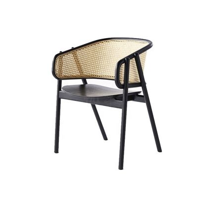 KEIN zusammengefalteter stilvoller Speisesessel aus massivem Holz aus Rattan für Wohn- und Esszimmer