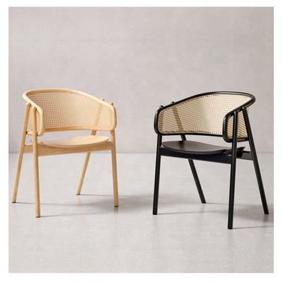 KEIN zusammengefalteter stilvoller Speisesessel aus massivem Holz aus Rattan für Wohn- und Esszimmer