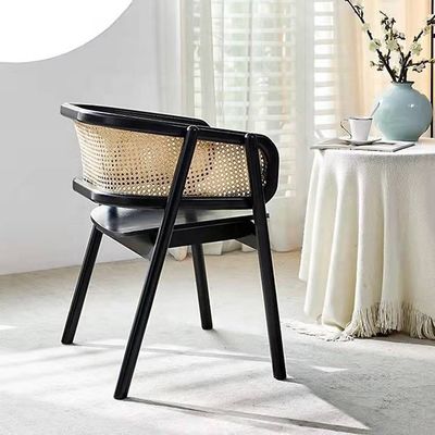 KEIN zusammengefalteter stilvoller Speisesessel aus massivem Holz aus Rattan für Wohn- und Esszimmer