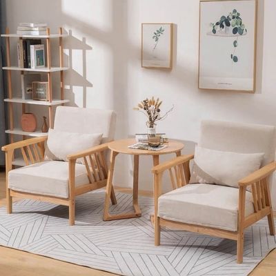 Moderne Massivholz-Sessel Die perfekte Kombination aus Stil und Komfort für Ihr Wohnzimmer