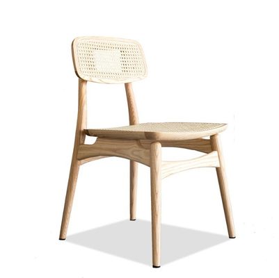 Modernes Design Massivholz Armloses Rattan Esszessel für Innenhausmöbel