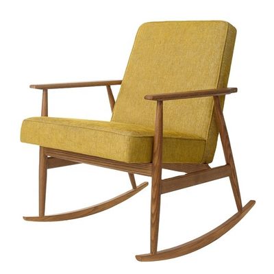 Modernes Wohnzimmer Möbel Holz Schaukelsofa Sessel mit Stoff Samt Sitz