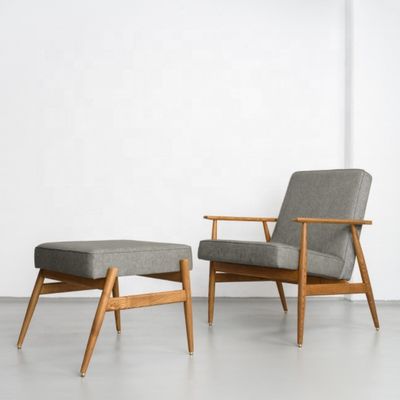 Modernes Wohnzimmer Möbel Holz Schaukelsofa Sessel mit Stoff Samt Sitz