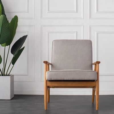 Modernes Wohnzimmer Möbel Holz Schaukelsofa Sessel mit Stoff Samt Sitz