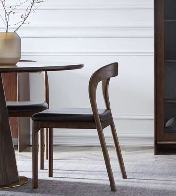 Moderne nordische Massivholz-Restaurantsessel mit Polsterung Esszessel mit W48,5cm*D55,2cm*H77cm Abmessungen