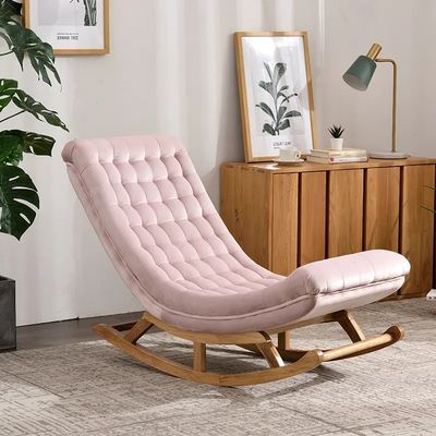 OEM-Service akzeptiert Massivholz Single Tufted Stoff Freizeit Schaukelsofa Stuhl KEIN Falten