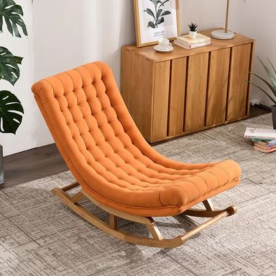 OEM-Service akzeptiert Massivholz Single Tufted Stoff Freizeit Schaukelsofa Stuhl KEIN Falten