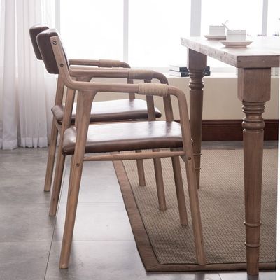Esszimmermöbel Massivholz Vintage-Stil Seil Dekorierte Esszimmer Sessel