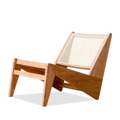 Zeitgenössisches Design Wohnmöbel Gewebter Rattan-Stuhl Massivholz-Stuhl für Freizeiträume Zeitgenössischer Stil