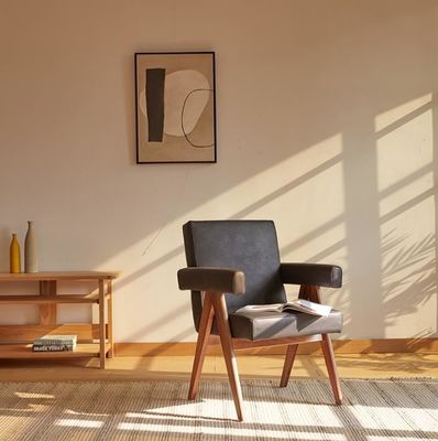 NO Faltbare neueste Design-Hausmöbel Polster-Wohnzimmer-Stuhl mit Massivholz-Akzent-Stühle