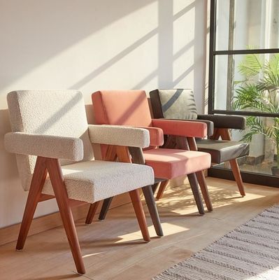 NO Faltbare neueste Design-Hausmöbel Polster-Wohnzimmer-Stuhl mit Massivholz-Akzent-Stühle
