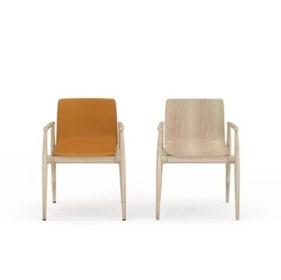 Nordic Light Luxury Solidwood Sessel Leder Polstered Esszessel für Hotel-Café und Wohnzimmer Postverpackung