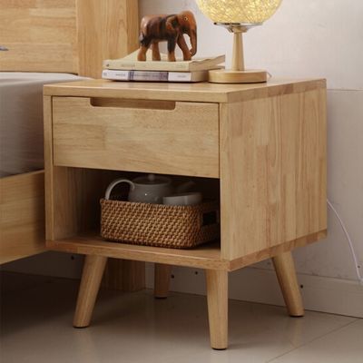 Nachttisch aus massivem Holz Modisches Schrank für Schlaf- und Wohnzimmerdekor