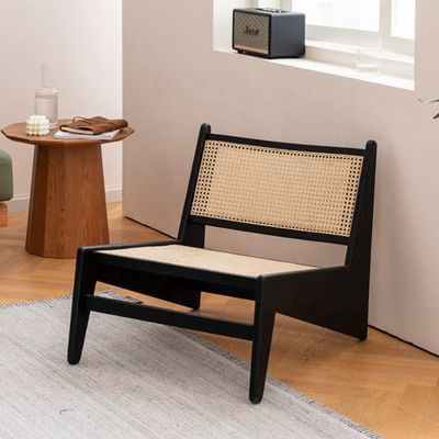 OEM/ODM Moderner Stil Rattan Holz Kreatives Wohnzimmer Terrasse Rattan Stuhl Rücken Stuhl Perfekt für Wohnung