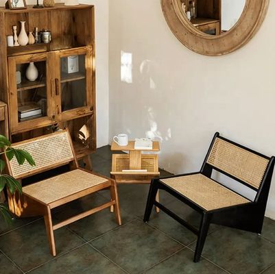 OEM/ODM Moderner Stil Rattan Holz Kreatives Wohnzimmer Terrasse Rattan Stuhl Rücken Stuhl Perfekt für Wohnung