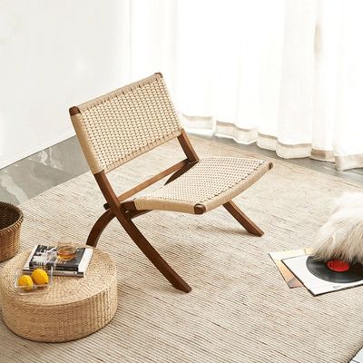 Wohnzimmer Gewebter Rattan-Stuhl Massivholz Klapp-Rattan-Esszimmer mit neuesten Außenmöbeln