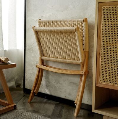 Wohnzimmer Gewebter Rattan-Stuhl Massivholz Klapp-Rattan-Esszimmer mit neuesten Außenmöbeln