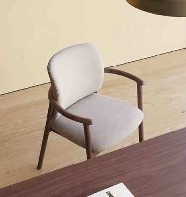 Zuhause Möbel Luxus High End Nordic Solid Ash Holz Biege Rückenlehne Hochdichte Schwamm Polster Armstuhl