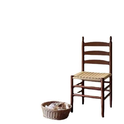 KEINE Klapprücken-Tischstuhl mit handgefertigtem Massivholz und Seil gewebtem Kissen OEM Service akzeptiert