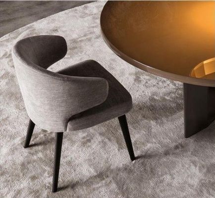 Holzbein Velvet Polstered Wing Rückenlehne Esszessel für komfortables und elegantes Essen