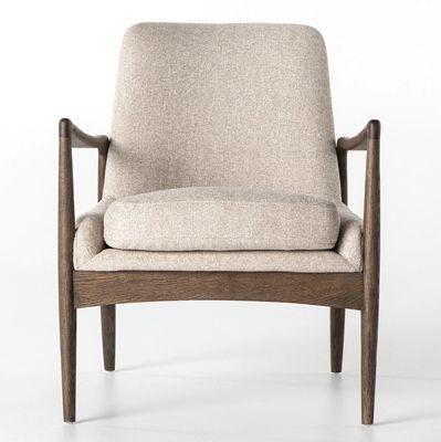 Einzimmermöbel Holzpolsterter Sofa Stuhl mit Stoff und Schaumkissen auf Holzrahmen