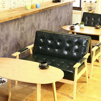 Komfortable Holzdesign Pu Sitz Sessel für Hotelessen im Bürogebäude und Café